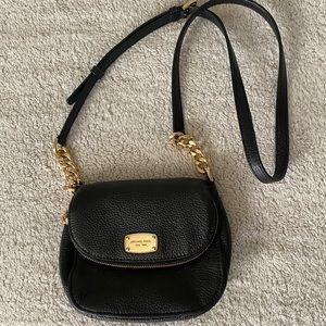 Michael Kors Pebbled Black Leather Crossbody Purse